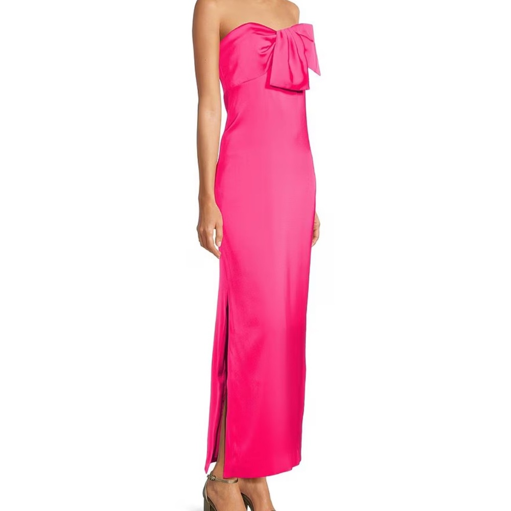 FABULOUS! NEW! CARLYNN SATIN MAXI BOW DRESS